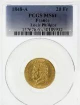 France 20 Francs Louis Philippe I - Laureate head 1848 A