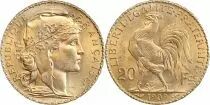 France 20 Francs Marian - Rooster 1909 - Gold