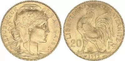 France 20 Francs Marianne - Coq 1912 - Gold