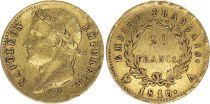France 20 Francs Napoleon I  1810 A - Gold - VF - Type Empire