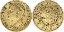 France 20 Francs Napoleon I Empereur - 1810 W Lille - Gold