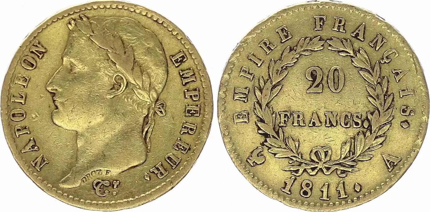 Valeur Pièce Or Napoléon 20 Francs 1811
