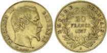 France 20 Francs Napoleon III Empereur 1857 A Paris - Gold