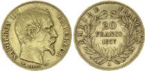 France 20 Francs Napoleon III Empereur 1857 A Paris - Gold