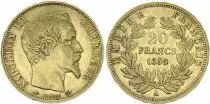 France 20 Francs Napoleon III Empereur 1859 A Paris - Gold