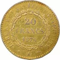 France 20 Francs Platine, Génie, Contrefaçon d\'époque - 1876 A Paris