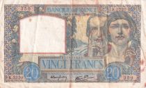 France 20 Francs Science and Industry - 03-04-1941 Serial K.3220