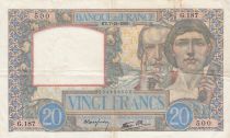 France 20 Francs Science and Industry - 07-12-1939 Serial G.187 - VF