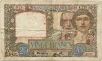 France 20 Francs Science and Industry - 07-12-1939 Serial K.250 - F
