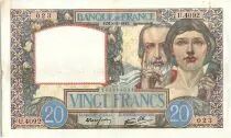 France 20 Francs Science and Industry - 08-05-1941 Serial U.4092