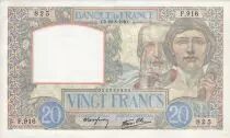 France 20 Francs Science and Industry - 22-08-1940 Serial F.916
