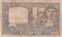 France 20 Francs Science and Labour - 08-05-1941 - Serial P.3702