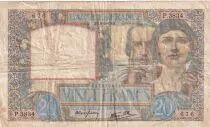 France 20 Francs Science and Labour - 08-05-1941 - Serial P.3834