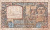 France 20 Francs Science and Labour - 11-06-1941 - Serial L.4371