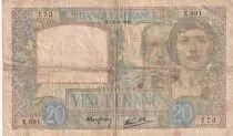 France 20 Francs Science and Labour - 22-08-1940 - Serial X.891