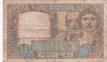 France 20 Francs Science and Labour - 28-08-1941 - Serial K.5234
