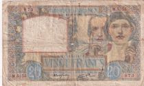 France 20 Francs Science and Labour - 28-08-1941 - Serial M.5355