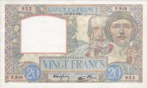 France 20 Francs Science et Travail - 22-08-1940 Série F.916