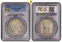 France 20 Francs Turin - 1934 Argent - PCGS MS 64