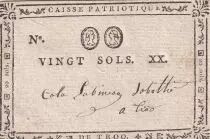 France 20 Sols - Loire et Cher - Caisse Patriotique de Troo - 1792