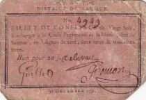 France 20 Sols - Maine et loire - District de Saumur - 30-12-1791