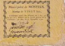 France 20 sols - Municipalit&eacute; de Monteux - Vaucluse - n&deg;594