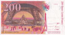 France 200 Francs - Gustave Eiffel - Eiffel tower - 1996 - Letter K - VF+ - P.159