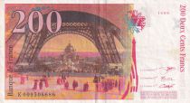 France 200 Francs - Gustave Eiffel - Eiffel tower - 1996 - Letter K - VF - P.159