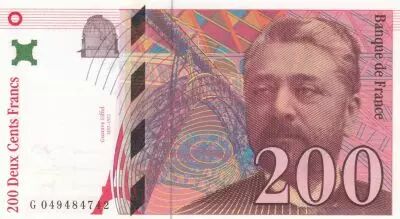 France 200 Francs - Gustave Eiffel - Tour Eiffel  - 1996 - Serial G.049
