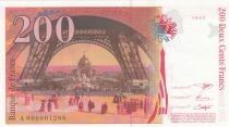 France 200 Francs - Gustave Eiffel - Tour Eiffel - 1995 - Petit num&eacute;ro A 000001288