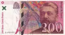 France 200 Francs - Gustave Eiffel - Tour Eiffel - 1995 - Petit numéro A 000009124 - F.75.01