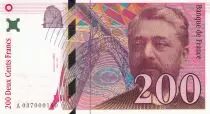 France 200 Francs - Gustave Eiffel - Tour Eiffel - 1996 - Série A.037 - 190ème billet pour cette signature - F.75.03A1