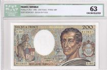 France 200 Francs - Montesquieu - 1981 - Serial D.007 - ICG 63UNC
