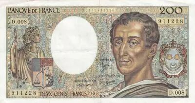France 200 Francs - Montesquieu - 1981 - S�rie D.008