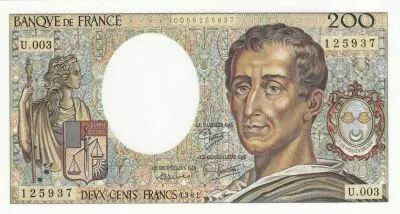 France 200 Francs - Montesquieu - 1981 - S�rie U.003