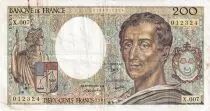 France 200 Francs - Montesquieu - 1981 - S&eacute;rie X.007