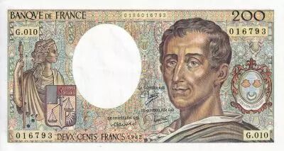 France 200 Francs - Montesquieu - 1982 - S�rie G.010 - F.70.02