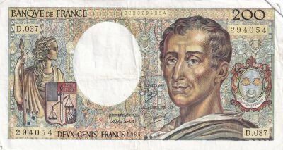 France 200 Francs - Montesquieu - 1985 - D.037