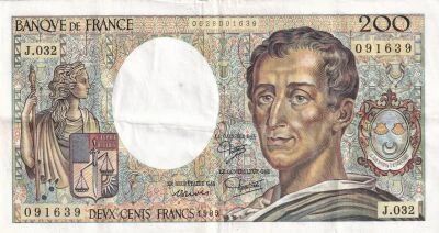 France 200 Francs - Montesquieu - 1985 - Serial J.032