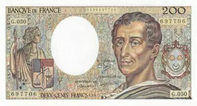 France 200 Francs - Montesquieu - 1987 - Serial D.050