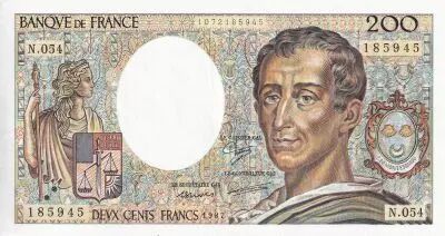 France 200 Francs - Montesquieu - 1987 - Serial N.054 - P.155