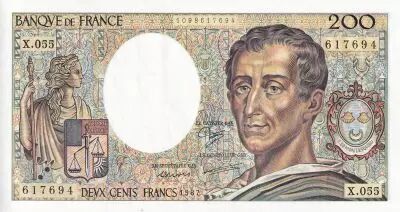 France 200 Francs - Montesquieu - 1987 - Serial X.055 - P.155