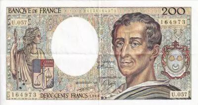 France 200 Francs - Montesquieu - 1988 - S�rie U.057 - F.70.08