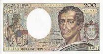 France 200 Francs - Montesquieu - 1989 - Serial J.073 - P.155