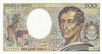France 200 Francs - Montesquieu - 1989 - Serial L.069
