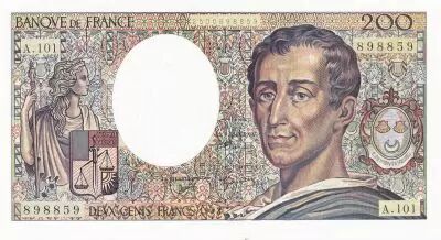 France 200 Francs - Montesquieu - 1992 - Serial A.101 - 898859