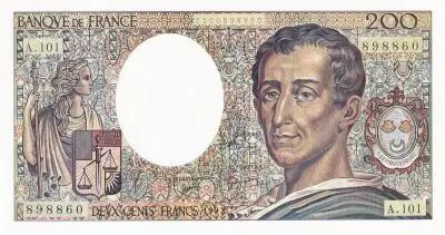 France 200 Francs - Montesquieu - 1992 - Serial A.101 - 898860