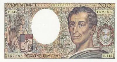 France 200 Francs - Montesquieu - 1992 - Serial E.145