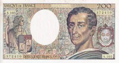 France 200 Francs - Montesquieu - 1992 - Serial S.105 - P.155