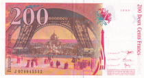 France 200 Francs Gustave Eiffel 1999 - Eiffel Tower - Serial J